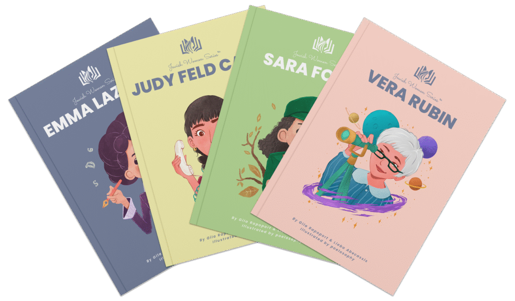 Jewish Women Series™ is a beautifully crafted collection of children’s books celebrating extraordinary Jewish women who shaped history. Written by Gila Rapoport and Lieba Abecassis, each book brings to life the courage, brilliance, and unwavering spirit of trailblazing Jewish heroines from around the world.